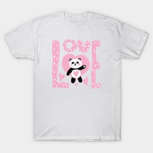 panda, oil painting, pink T-Shirt